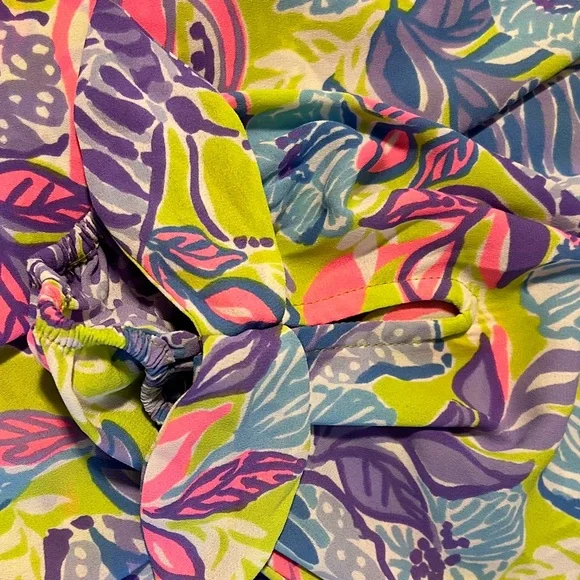 Lilly Pullitzer Floral Off-Shoulder Blouse - Purple, Pink, Yellow - Picture 4 of 4